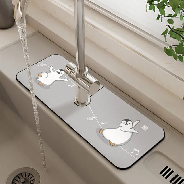 Classic Sink Faucet Drain Pad Table Mat Toilet Diatom Mud Absorbent Pad Non-slip Anti-mildew Mat for Kitchen Countertop Dining