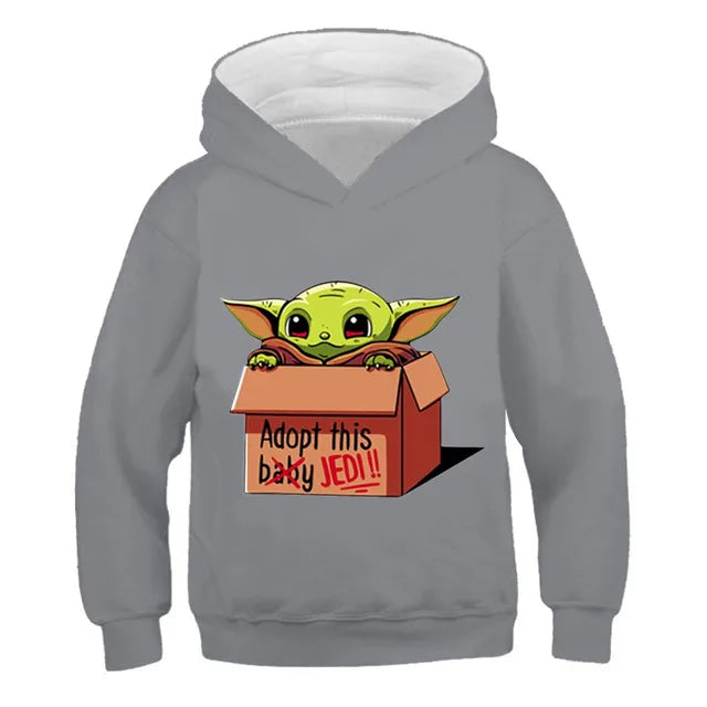 Kids Mandalorian Hoodies New Kids Print Baby Yoda Hoodie Baby Boy Clothes Winter Baby Boys And Girls Yoda Hoodie Sweatshirt Tops