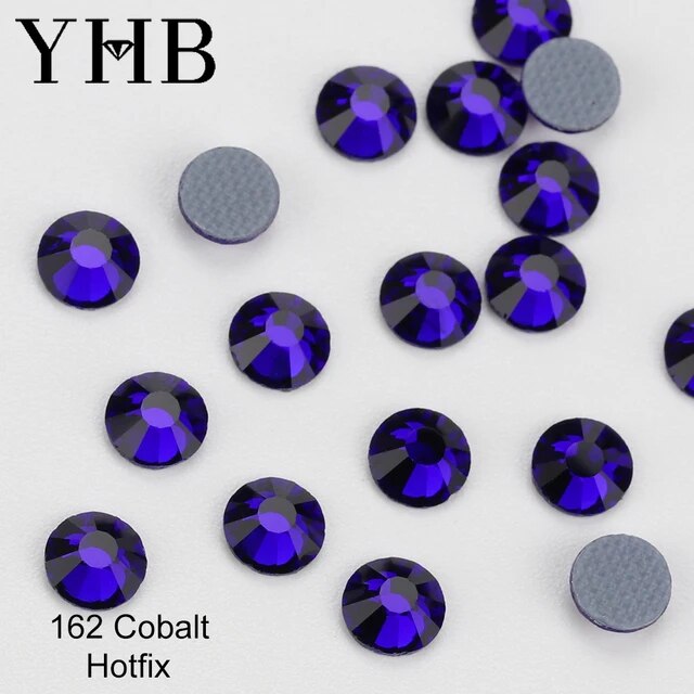 YHB High Quality Blue Flatback Hotfix Rhinestones For Shoes Bags Nails Crafts Fabric Garment Decoration DiY Jewelry Accessories