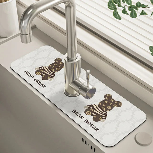 Classic Sink Faucet Drain Pad Table Mat Toilet Diatom Mud Absorbent Pad Non-slip Anti-mildew Mat for Kitchen Countertop Dining