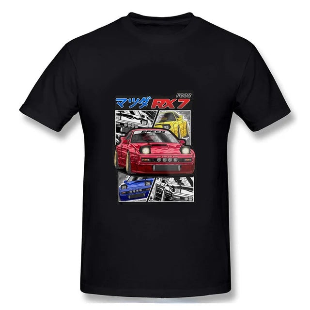 Initial D Nissan Skyline R34 T-shirt Men Japanese Anime Car Tshirt Trend Cool T Shirt Men Women Streetwear O-neck T Shirt