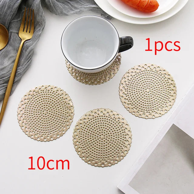 1/2/6pcs Drink Cup Coasters Glasses Kitchen Mat PVC Placemat Hot Pad Table Placemats Dining Table Mat Heat Insulation Non-Slip