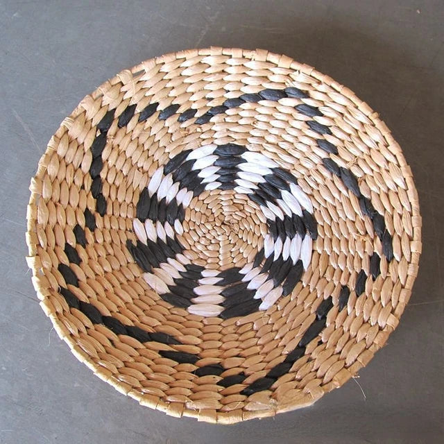 Creative Combination Wall Decoration Rattan Grass Weaving Straw Plate for Home Decor Livingroom Bedroom Background Decoration