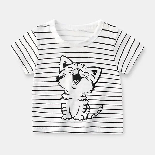 Children's Clothing T-Shirt Kids Clothes Boys Girls Summer Cartoon Tops Short Sleeve Clothes 100% Cotton Baby Clothing