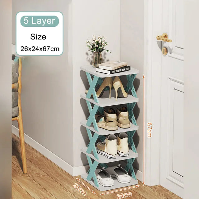 Multi-Layer Shoe Rack Storage Organizer Stackable Shoe Rack Space Saving Cabinet Shoes Organizer Small Shoe Rack Storage Rack