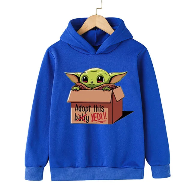 Kids Mandalorian Hoodies New Kids Print Baby Yoda Hoodie Baby Boy Clothes Winter Baby Boys And Girls Yoda Hoodie Sweatshirt Tops