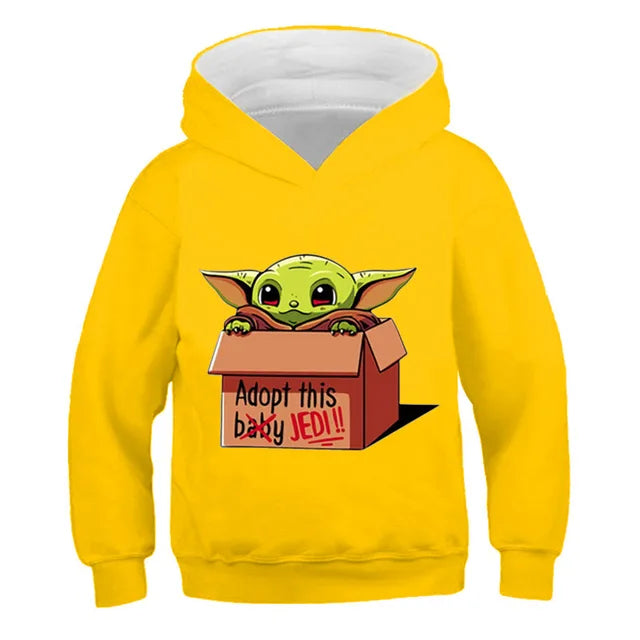 Kids Mandalorian Hoodies New Kids Print Baby Yoda Hoodie Baby Boy Clothes Winter Baby Boys And Girls Yoda Hoodie Sweatshirt Tops