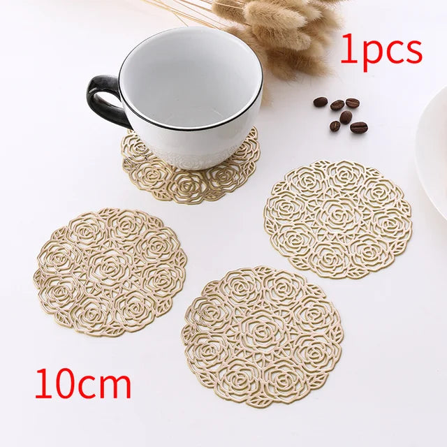 2/4/6pcs Heat Insulation Table Placemats Dining Table Mat Drink Cup Coasters Glasses Kitchen Mat PVC Non-Slip Hot Pad Placemat