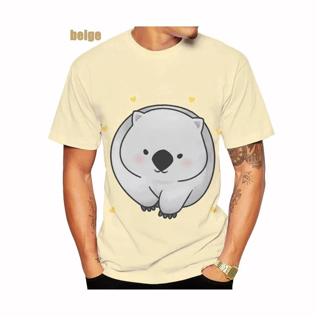 Wombat Pattern 3D Printed Man/ Women Casual Fashion Round Neck T-shirts Kids Short Sleeve Tops Summer Oversized Unisex Clothing