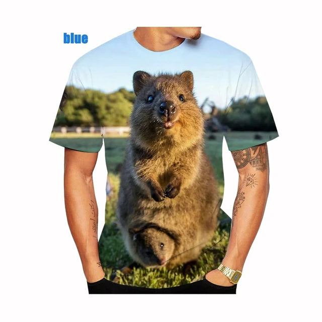 Wombat Pattern 3D Printed Man/ Women Casual Fashion Round Neck T-shirts Kids Short Sleeve Tops Summer Oversized Unisex Clothing