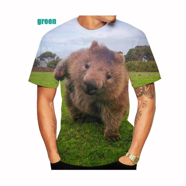 Wombat Pattern 3D Printed Man/ Women Casual Fashion Round Neck T-shirts Kids Short Sleeve Tops Summer Oversized Unisex Clothing