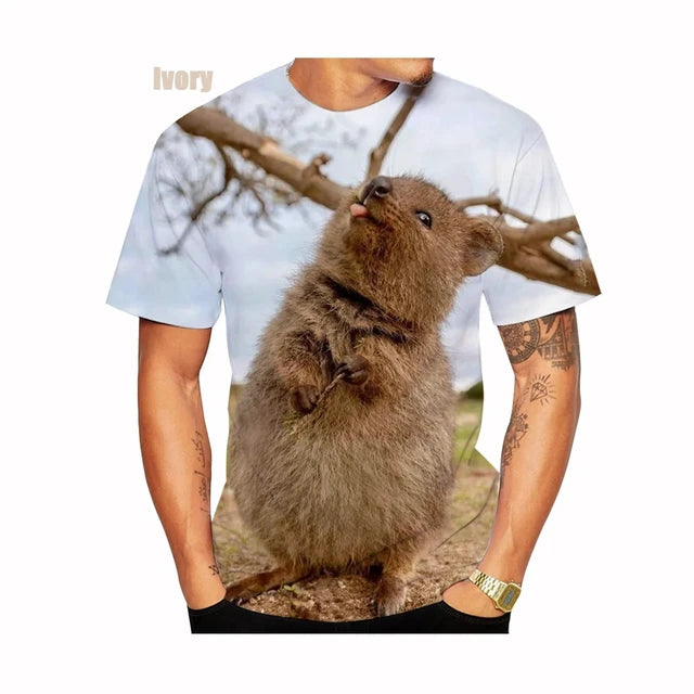 Wombat Pattern 3D Printed Man/ Women Casual Fashion Round Neck T-shirts Kids Short Sleeve Tops Summer Oversized Unisex Clothing