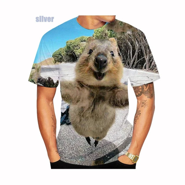 Wombat Pattern 3D Printed Man/ Women Casual Fashion Round Neck T-shirts Kids Short Sleeve Tops Summer Oversized Unisex Clothing