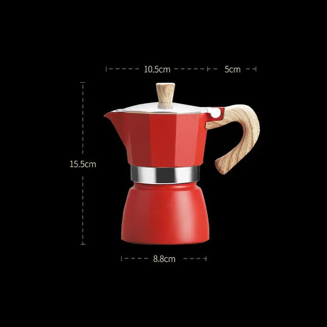 150ml/300ml Vintage Wooden Handle Electric Espresso Machine Moka Pot Classic Italian Portable Cafe Tool Kitchen Cafe