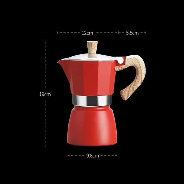 150ml/300ml Vintage Wooden Handle Electric Espresso Machine Moka Pot Classic Italian Portable Cafe Tool Kitchen Cafe