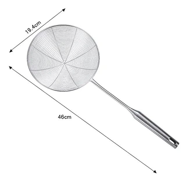 Premium 304 Stainless Steel Spider Mesh Strainer & Colander Ladle Skimmer Cooking Tool Kitchenware Heat-resistant