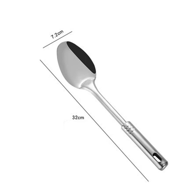 1PC Kitchen Stainless Steel Cooking Spatula Shovel Colander Kitchenware Pots Set Utensils Rice Soup Spoon Cookware Accessories