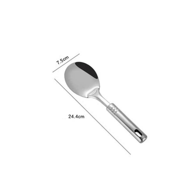 1PC Kitchen Stainless Steel Cooking Spatula Shovel Colander Kitchenware Pots Set Utensils Rice Soup Spoon Cookware Accessories