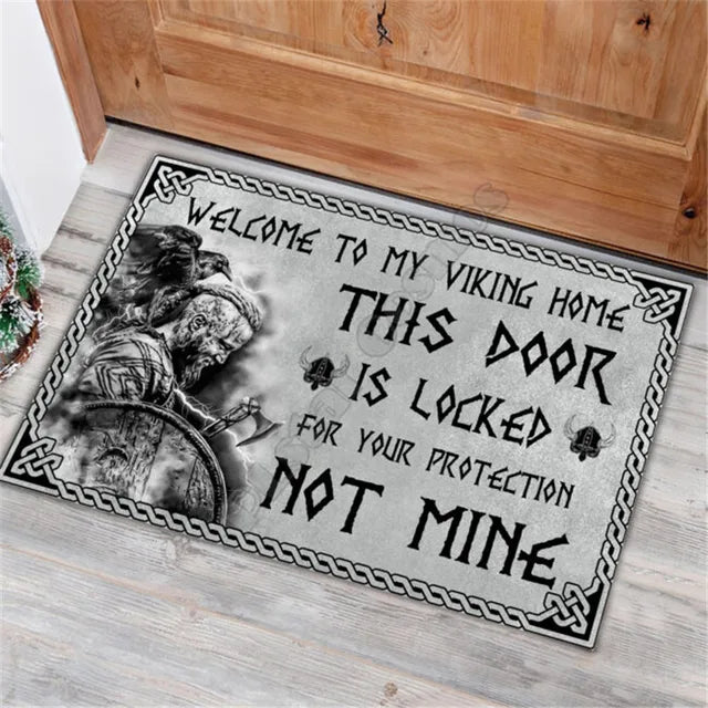 Viking Welcome To My Viking Home Please Remember House Doormat Non Slip Door Floor Mats Decor Porch Doormat