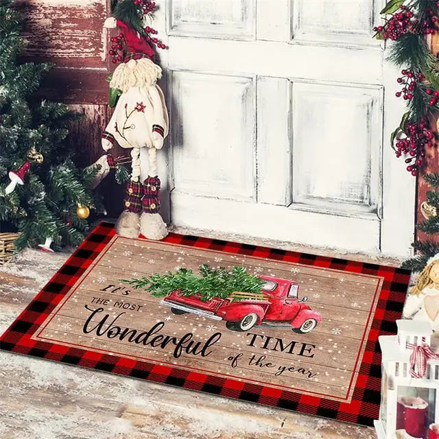 Christmas Entrance Door Mat Cartoon Dwarf Print Floor Mat Living Room Corridor Balcony Welcome Mat Christmas Home Decoration