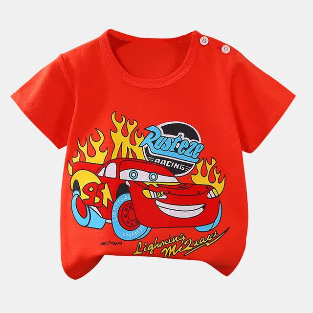 Children's Clothing T-Shirt Kids Clothes Boys Girls Summer Cartoon Tops Short Sleeve Clothes 100% Cotton Baby Clothing