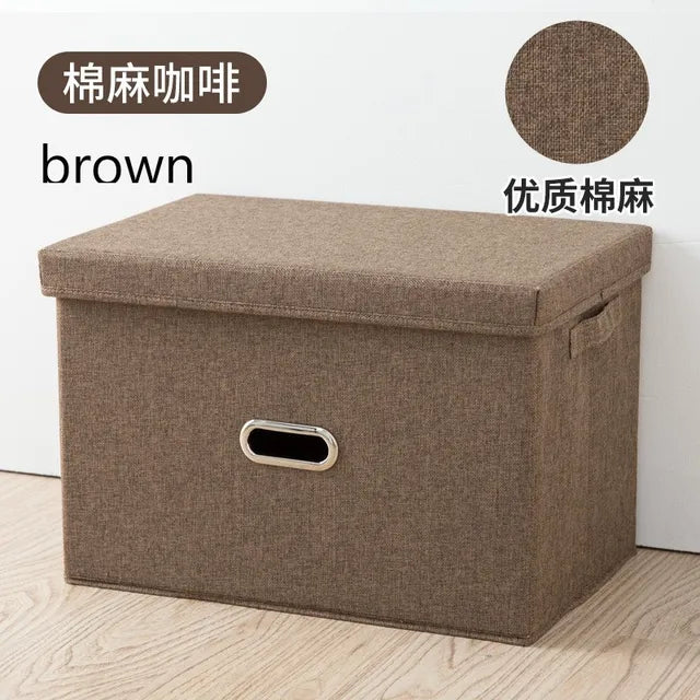 Cube Non-Woven Folding Storage Box For Toys Clothes Storage Bins With Lid Home Closet Office Nursery Washable Storage Box