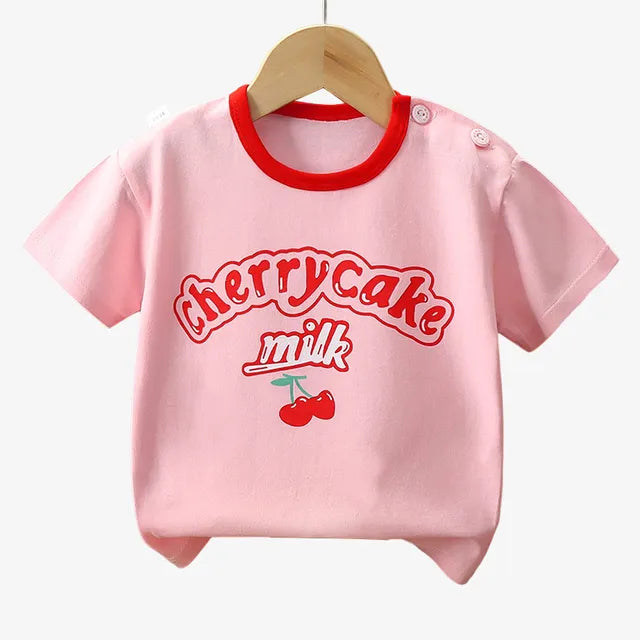 Children's Clothing T-Shirt Kids Clothes Boys Girls Summer Cartoon Tops Short Sleeve Clothes 100% Cotton Baby Clothing