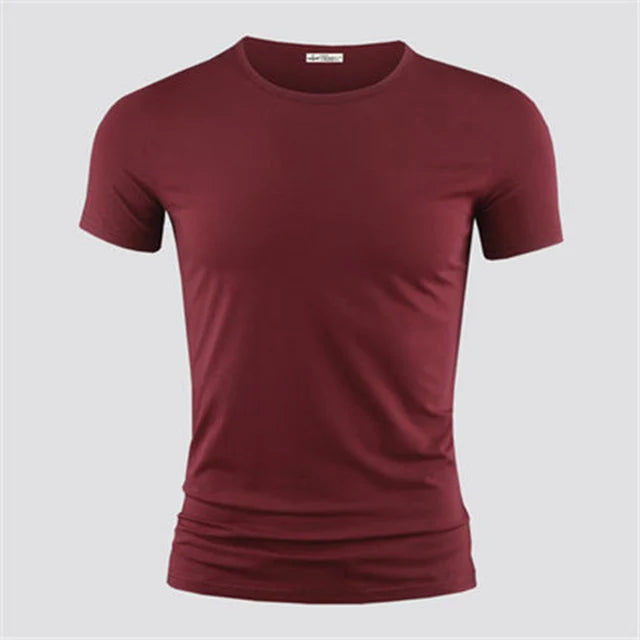 Men's T Shirt Pure Color V Collar Short Sleeved Tops Tees Men T-Shirt Black Tights Man T-Shirts Fitness For Male Clothes TDX01