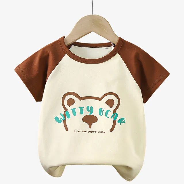 Children's Clothing T-Shirt Kids Clothes Boys Girls Summer Cartoon Tops Short Sleeve Clothes 100% Cotton Baby Clothing