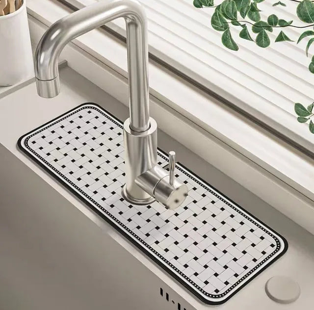 Classic Sink Faucet Drain Pad Table Mat Toilet Diatom Mud Absorbent Pad Non-slip Anti-mildew Mat for Kitchen Countertop Dining