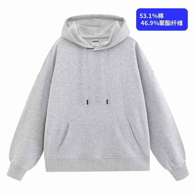 Men Hoodie Plain Black White Customized Logo Men Blanks Sweatshirt Unisex High Quality 82% Cotton french terry Sportswear Hoodie