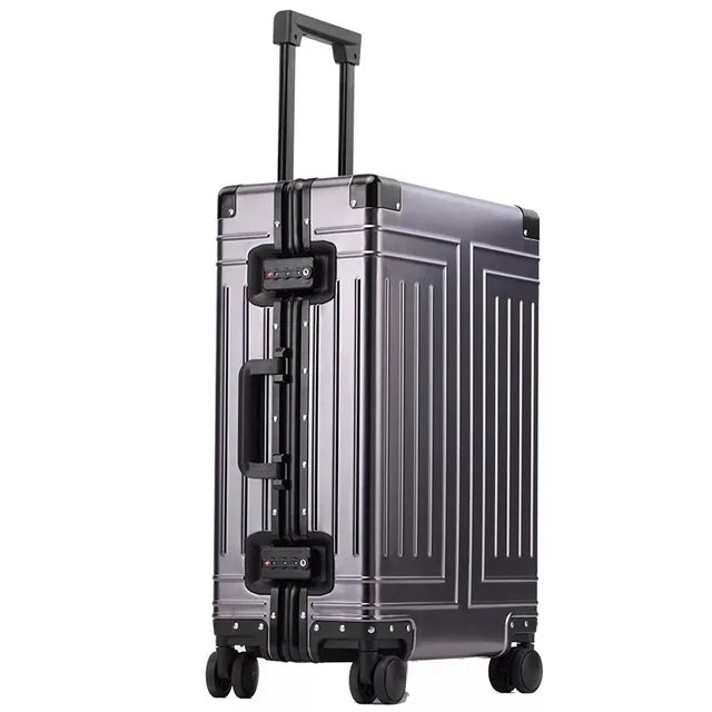 New top quality aluminum travel luggage business trolley suitcase bag spinner boarding carry on rolling luggage 20/24/26/29 inch