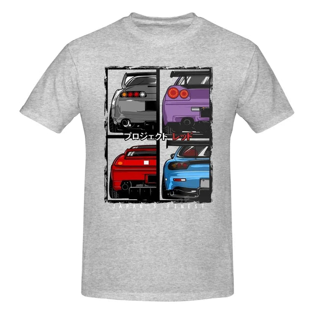 Japans Finest R34 NSX FD3S RX7 Jdm Car T shirt Harajuku Streetwear Short Sleeve T-shirt 100% Cotton Graphics Tshirt Tee Tops