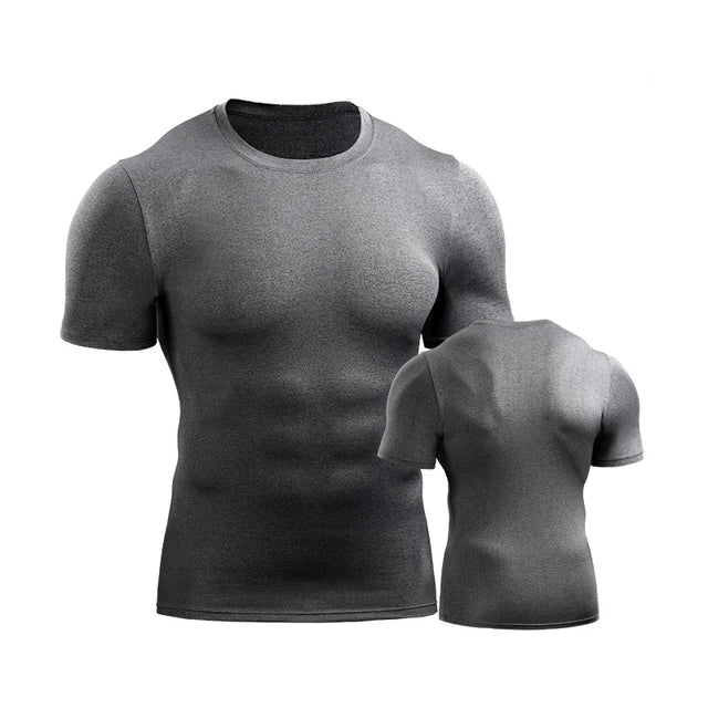 Running Shirt Men Short Sleeve Sport Workout Training Tshirt Tops Male Fitness Gym Shirt Men Male Sportswear Summer Mens T-shirt