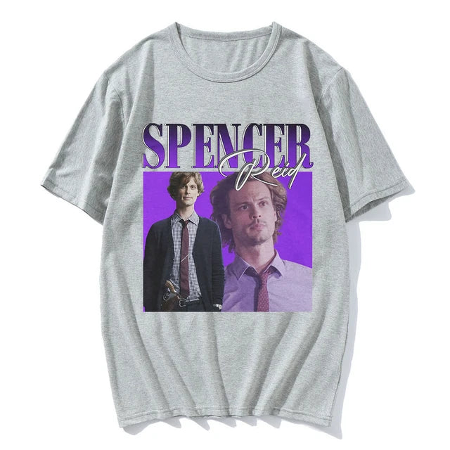 Summer Spencer Reid Print Cotton T-Shirts Streetwear New Men Women Fashion Short Sleeve T Shirt O-Neck Kids Tees Tops Clothing