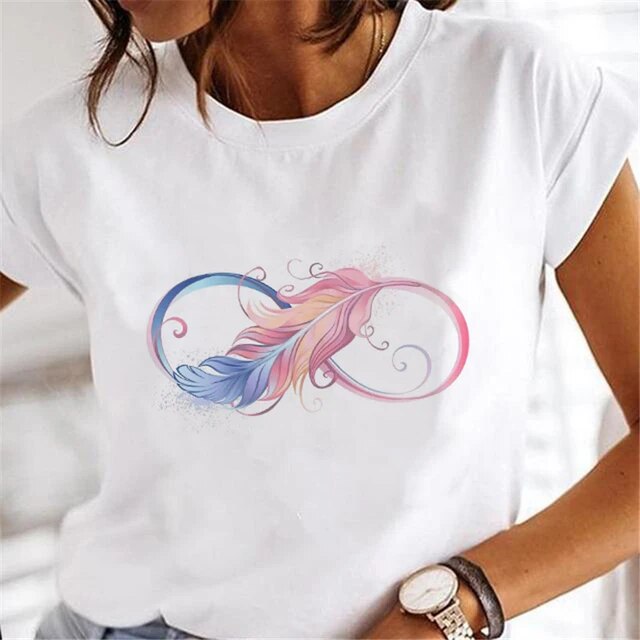 Women Dandelion T-shirts Fashion Clothing Cartoon Clothes Watercolor 90s Short Sleeve Spring Summer Female Tee Graphic Tshirt