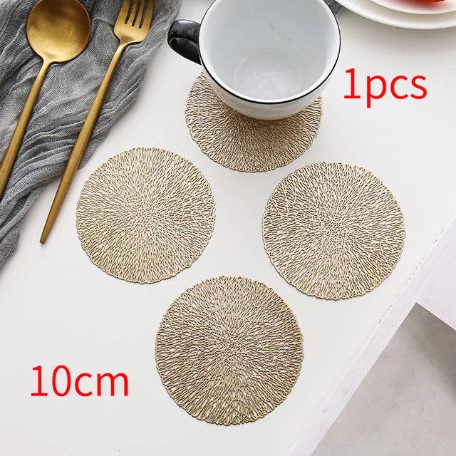 1/2/6pcs Drink Cup Coasters Glasses Kitchen Mat PVC Placemat Hot Pad Table Placemats Dining Table Mat Heat Insulation Non-Slip