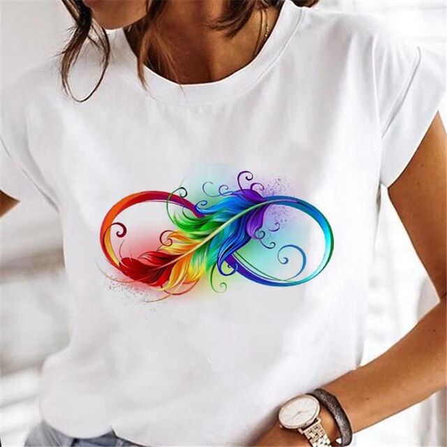 Women Dandelion T-shirts Fashion Clothing Cartoon Clothes Watercolor 90s Short Sleeve Spring Summer Female Tee Graphic Tshirt