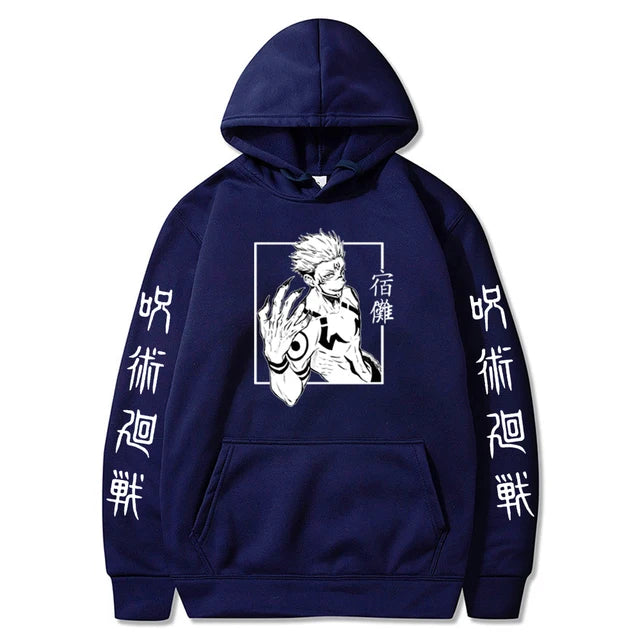 Harajuku Hoodies Unisex Jujutsu Kaisen Anime Ryomen Sukuna Graphics Printed Men's Hoodie Streetwear Fashion Casual Sweatshirt