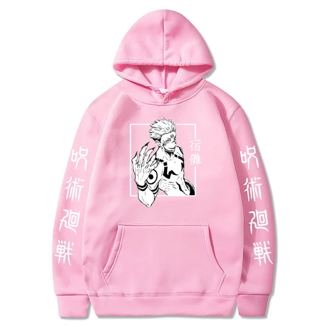 Harajuku Hoodies Unisex Jujutsu Kaisen Anime Ryomen Sukuna Graphics Printed Men's Hoodie Streetwear Fashion Casual Sweatshirt