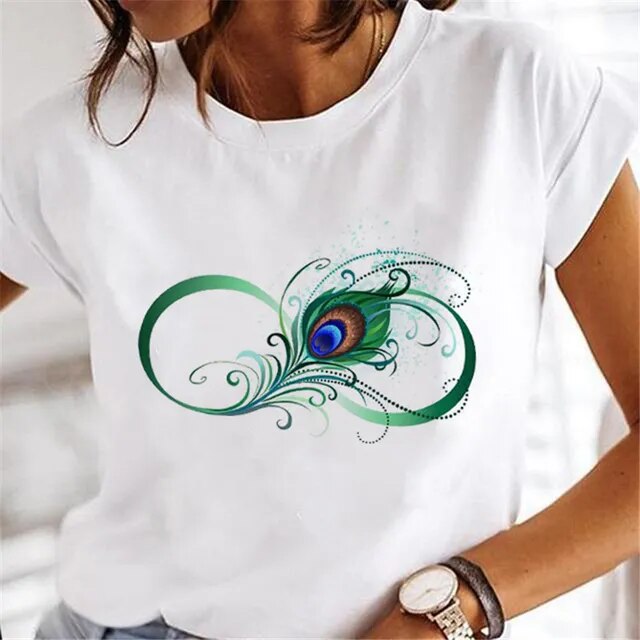 Women Dandelion T-shirts Fashion Clothing Cartoon Clothes Watercolor 90s Short Sleeve Spring Summer Female Tee Graphic Tshirt