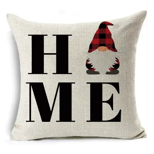 New Pillowcase Cartoon plaid Cushion Cover Throw Linen Pillow Case Merry Christmas Gifts Home Office Living Room 45x45cm