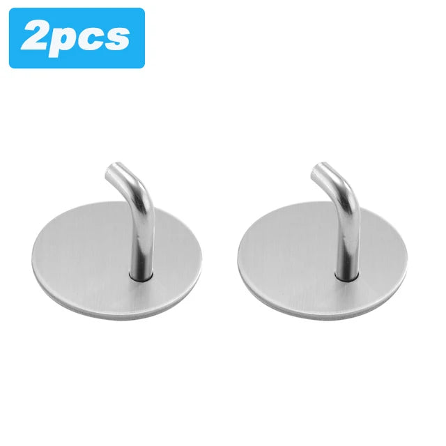 Kitchen Bathroom Accessories Self-Adhesive Wall Hooks Hangers Stainless Steel Hooks Towel Key Umbrella Kitchenware Storage Hook