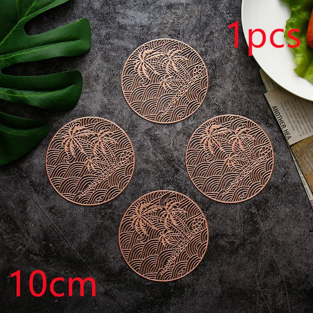 2/4/6pcs Heat Insulation Table Placemats Dining Table Mat Drink Cup Coasters Glasses Kitchen Mat PVC Non-Slip Hot Pad Placemat