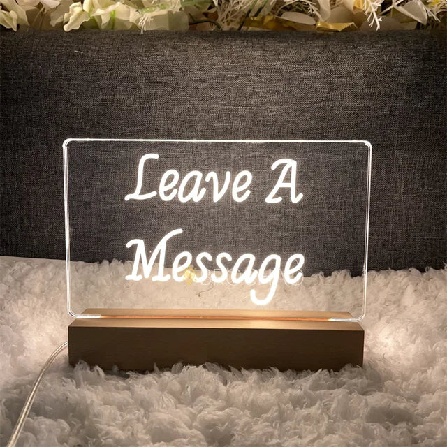 Leave A Message Led Neon Light Girl Boy Home Bedroom Party Table Decor Desk Night Lamps Lights Signs Coffee Shop Decoration