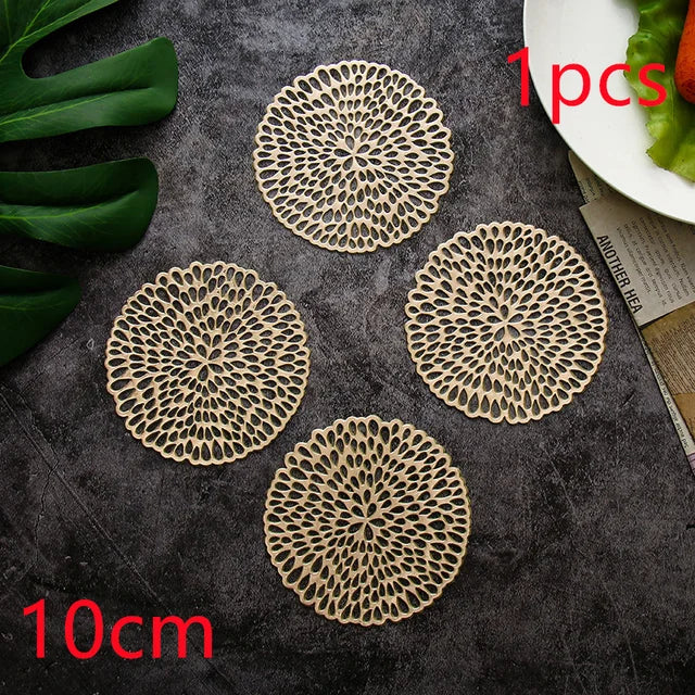 2/4/6pcs Heat Insulation Table Placemats Dining Table Mat Drink Cup Coasters Glasses Kitchen Mat PVC Non-Slip Hot Pad Placemat