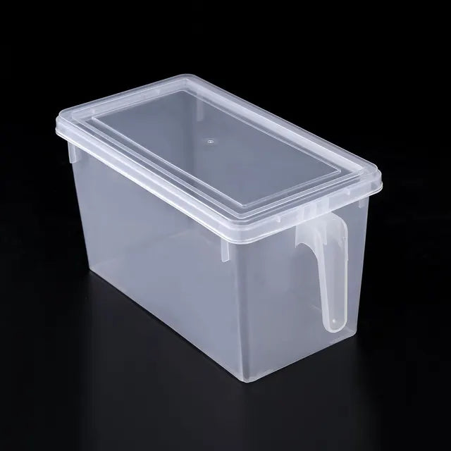 2pc Clear Food Storage Box Food Storage Container With Lid Plastic Kitchen And Pantry Organization Canisters