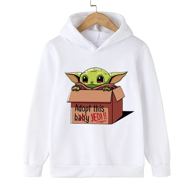 Kids Mandalorian Hoodies New Kids Print Baby Yoda Hoodie Baby Boy Clothes Winter Baby Boys And Girls Yoda Hoodie Sweatshirt Tops