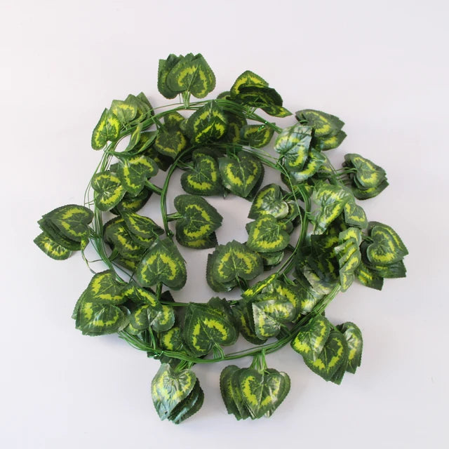 1/2Piece Artificial Vine Home Decor Artificial Ivy Leaf Garland Plants Vine Fake Foliage Flowers Creeper Green Ivy Wreath