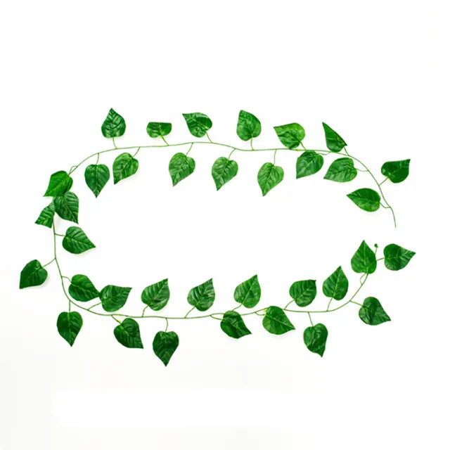 1/2Piece Artificial Vine Home Decor Artificial Ivy Leaf Garland Plants Vine Fake Foliage Flowers Creeper Green Ivy Wreath